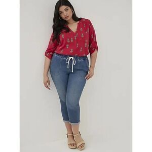 Torrid Harper Pineapple Print Blouse Pullover Top Women's Size 4 4X H14152